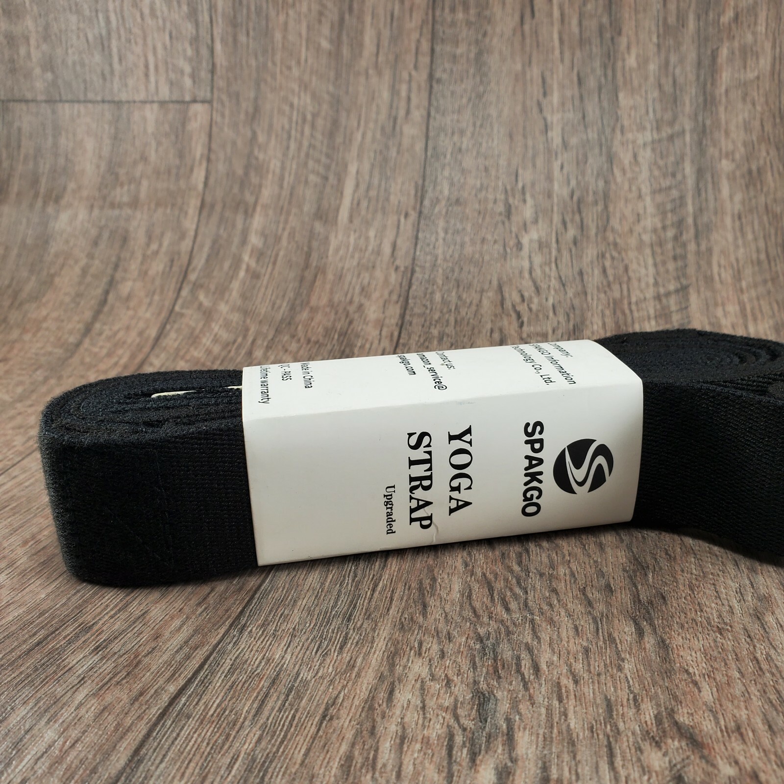 New SPAKGO Yoga STRETCH Strap 100% Polyester Fiber 8ft x1.5in Black Exercise