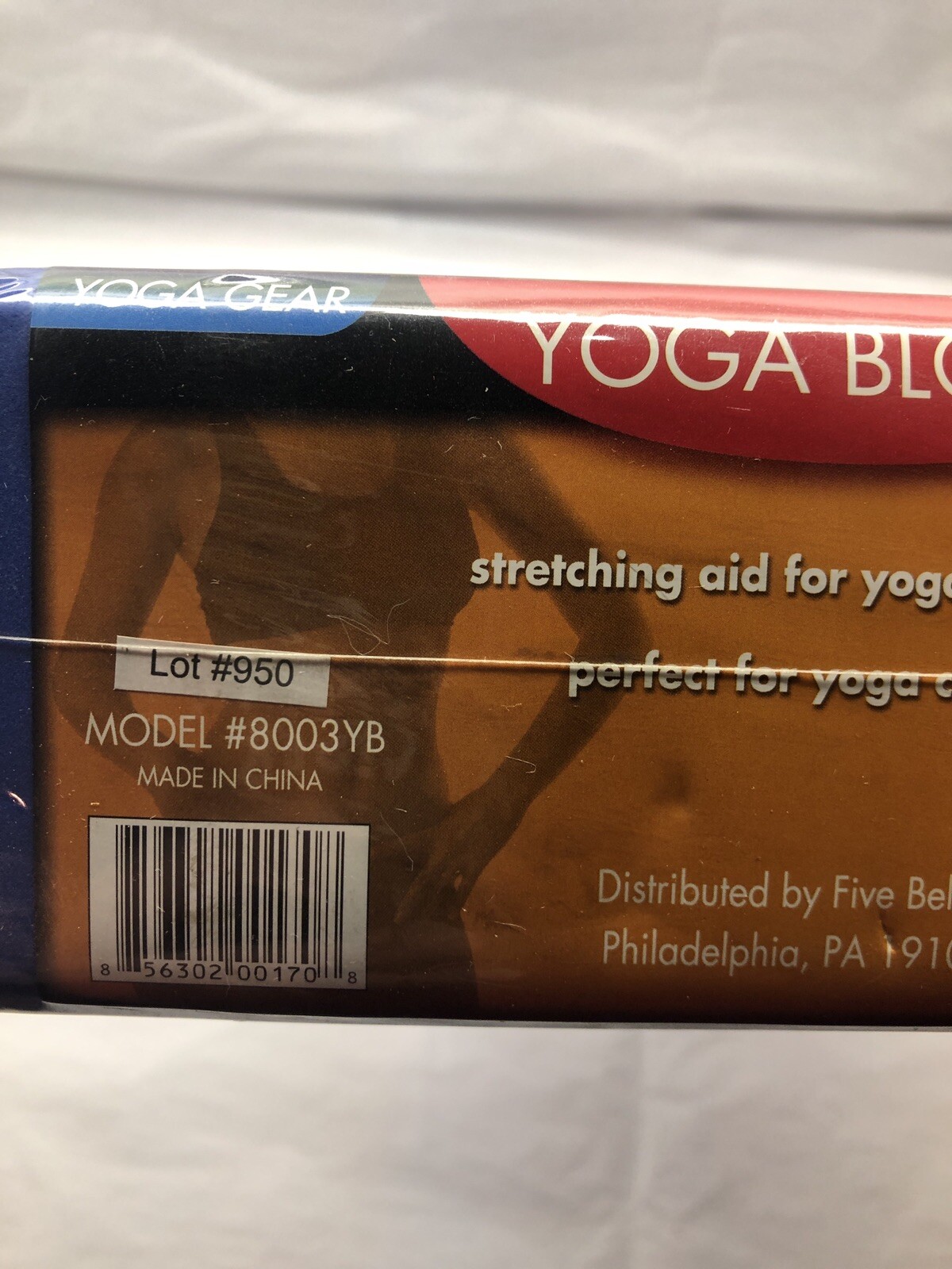 Blue Yoga Block By Pure Fitness Yoga Gear EVA Foam Pilates Gym 9×5.5×3” New