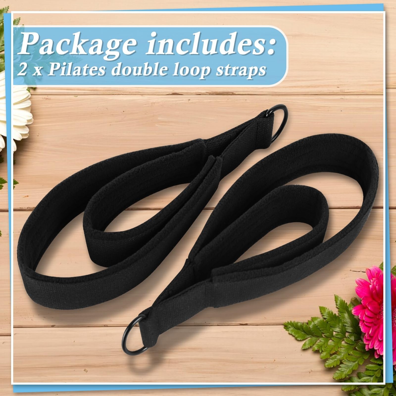 2PCS Pilates Double Loop Straps for Reformer Feet – Fitness and Yoga Equipmen…