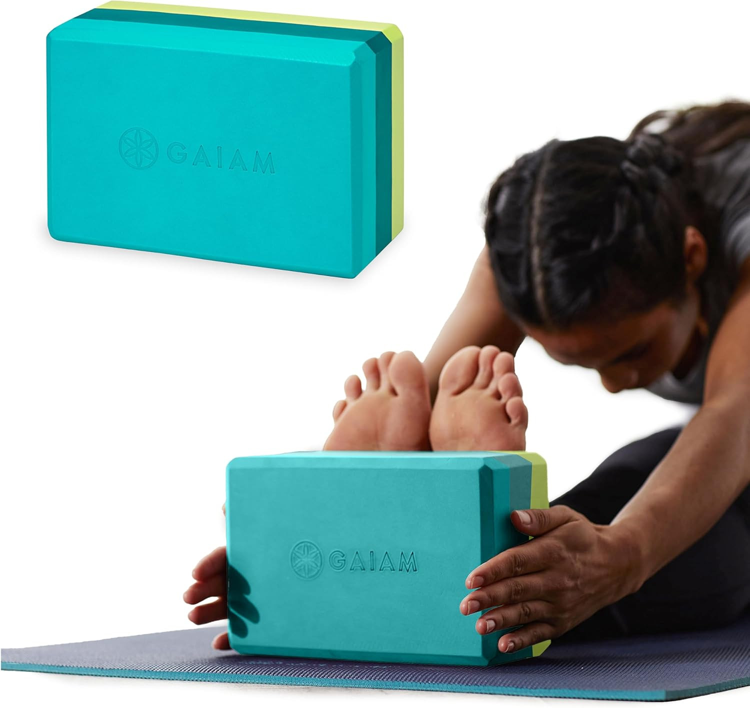 Gaiam Yoga Block – Supportive Latex-Free Eva Foam – Soft Non-Slip Surface with B