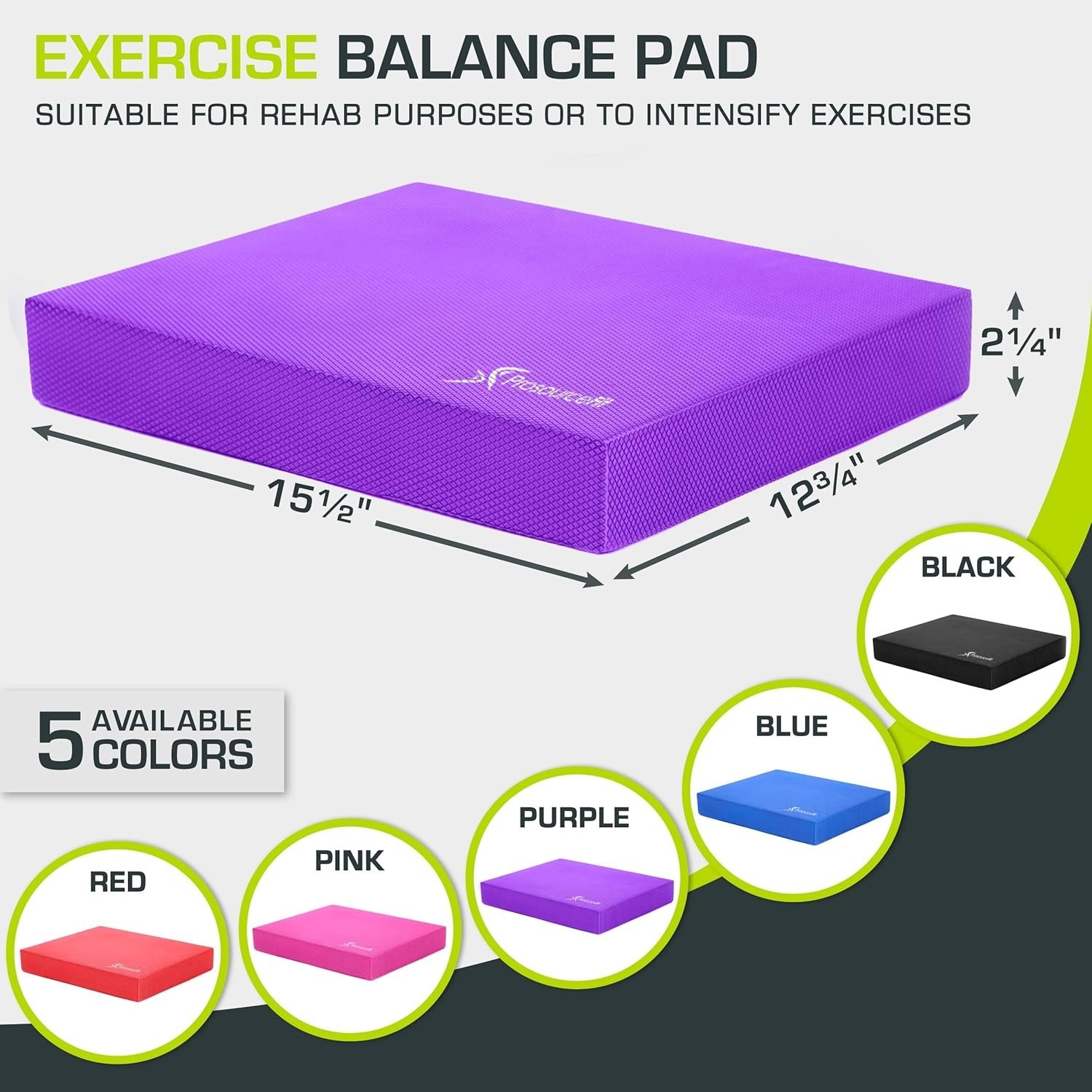 Exercise Balance Pad, Non-Slip Cushioned Foam Mat & Knee Pad for Fitness and …