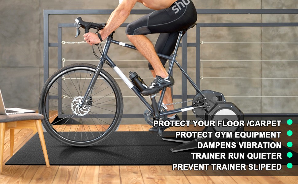 Bike Mat | 6mm Thickness, 36&Prime; x 72&Prime; Exercise Bike Mat/Treadmill Mat for Hardwood