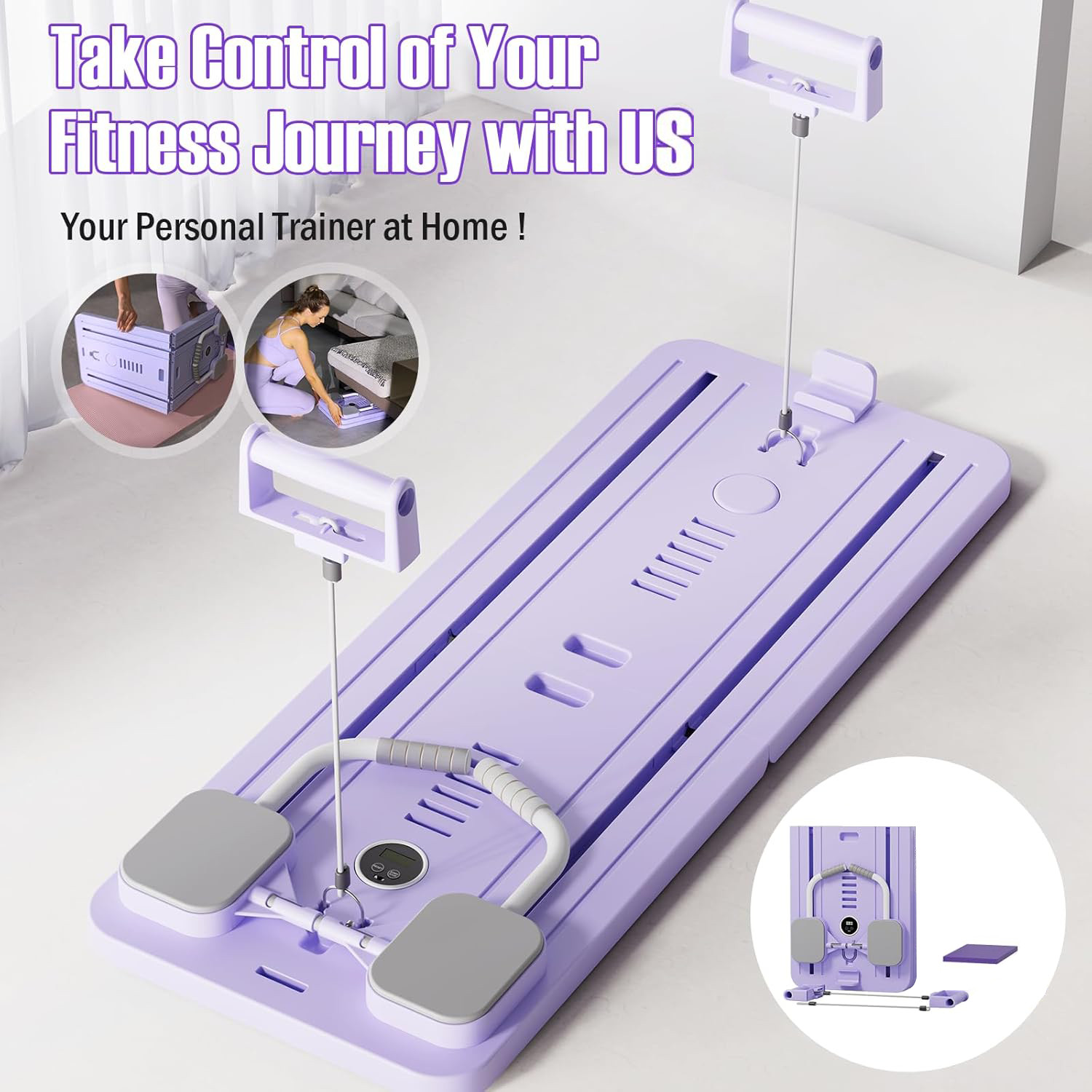 6 in 1 Multi-Purpose Foldable Pilates Reformer Board Set With Timer