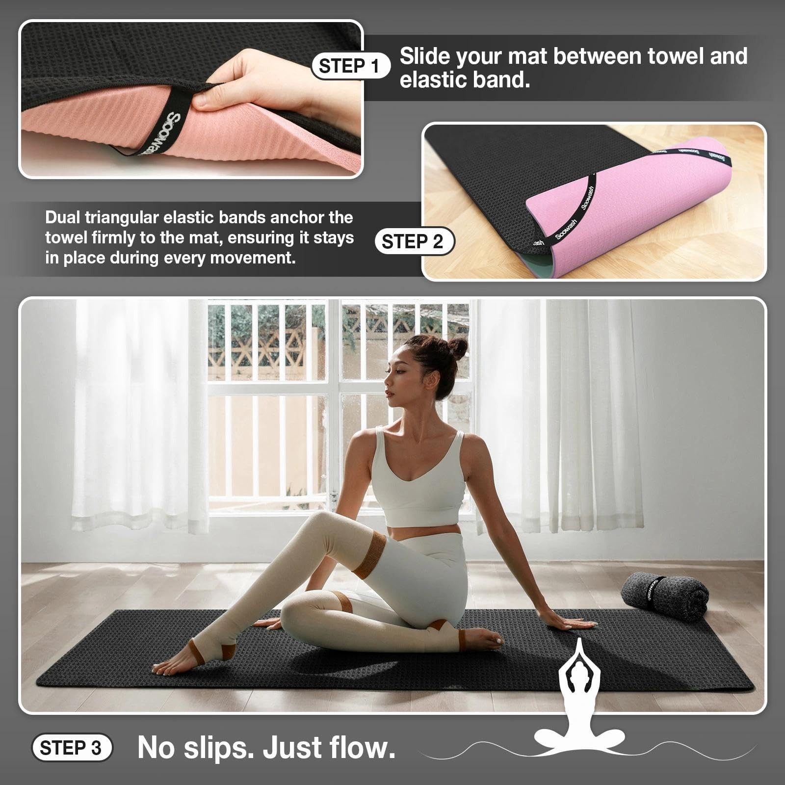Soowash Hot Yoga Towelmicrofiber Yoga Mat Towels Non Slip For Hot Yoga
