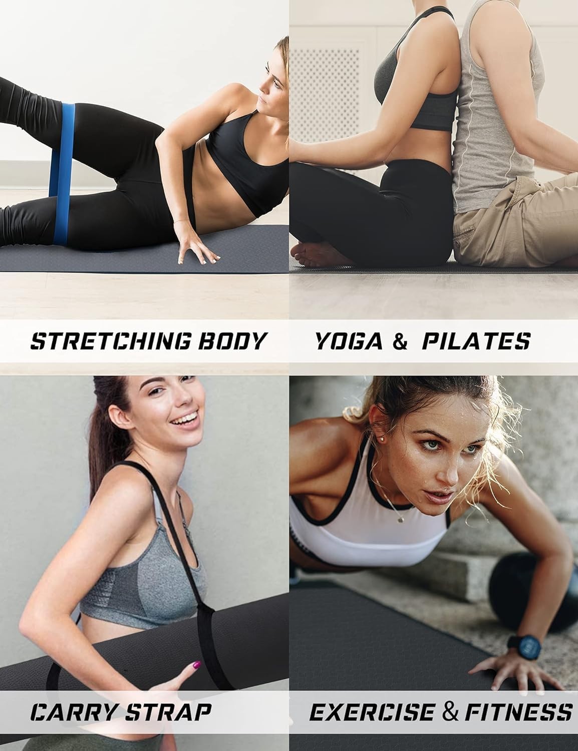 Yoga Mat Double-Sided Non Slip, 72 » x 32 » x 7mm – Extra Wide & Thick Yoga M…