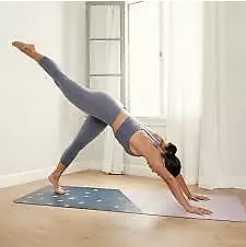 Anthropologie Live Mindfully Travel Yoga Mat Fitness Blue 24×68 New In Packaging