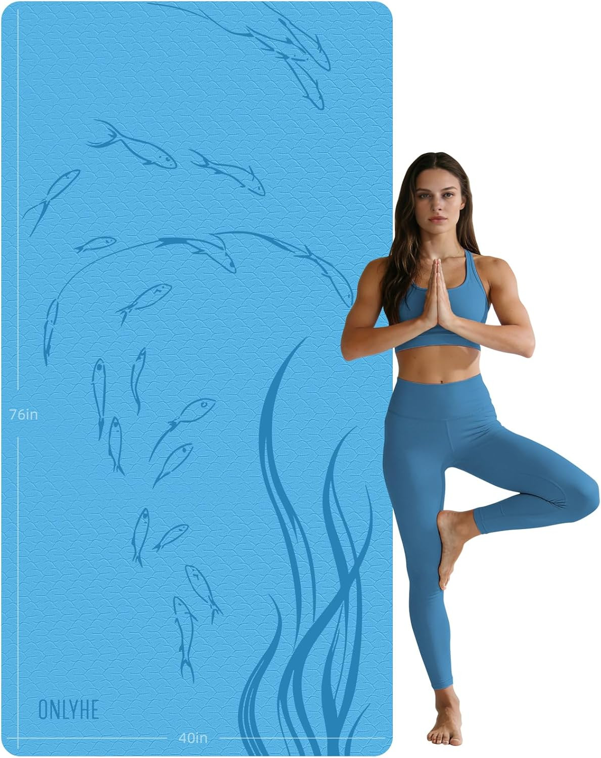 Extra Wide Thick Yoga Mat for Women and Men 76&Prime;X 40&Prime;X 10Mm TPE Exercise Mat, Lar