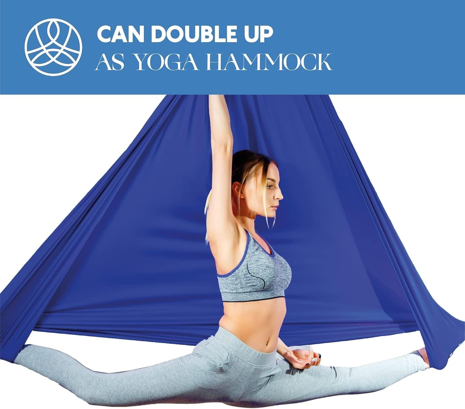 Aerial Silks Starter Kit – Durable 9 Yards of Aerial Yoga Hammock with Hardware