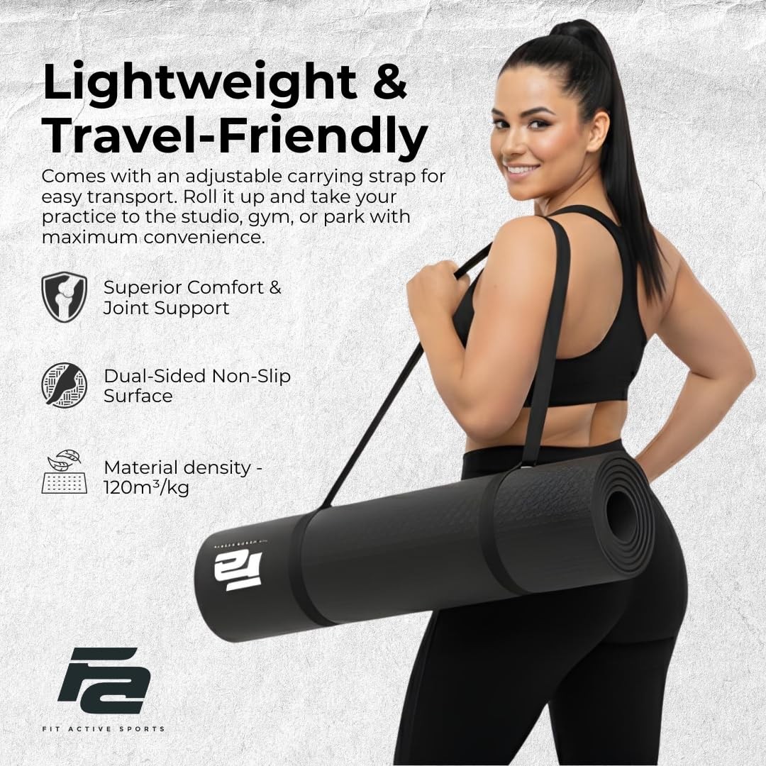 Oversized 6â€™ X 4â€™ Extra Large Workout Mat with Carry Bag & Straps â€” Hea…