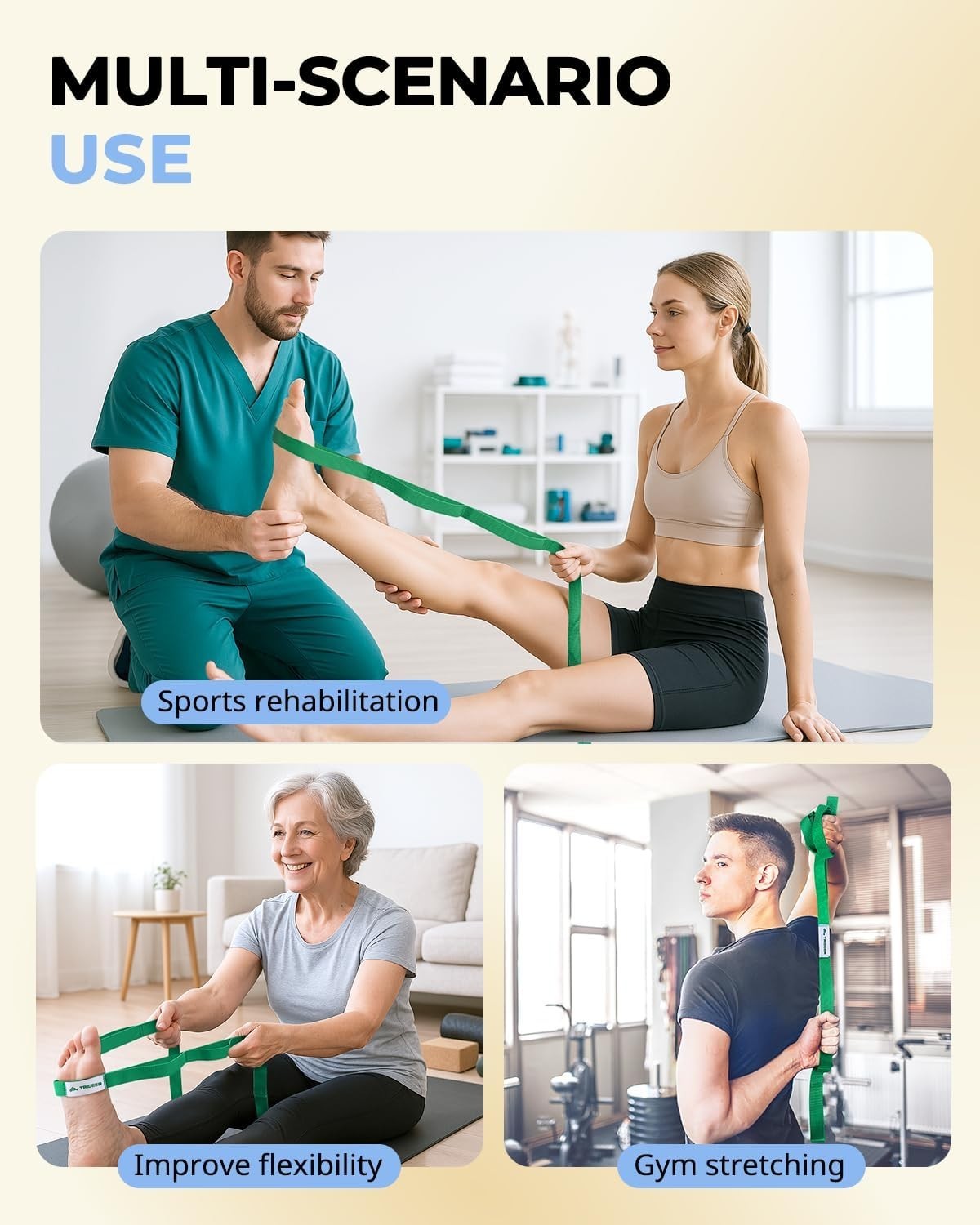 Durable Stretching Strap for Enhanced Flexibility – Ideal for Yoga & Pilates