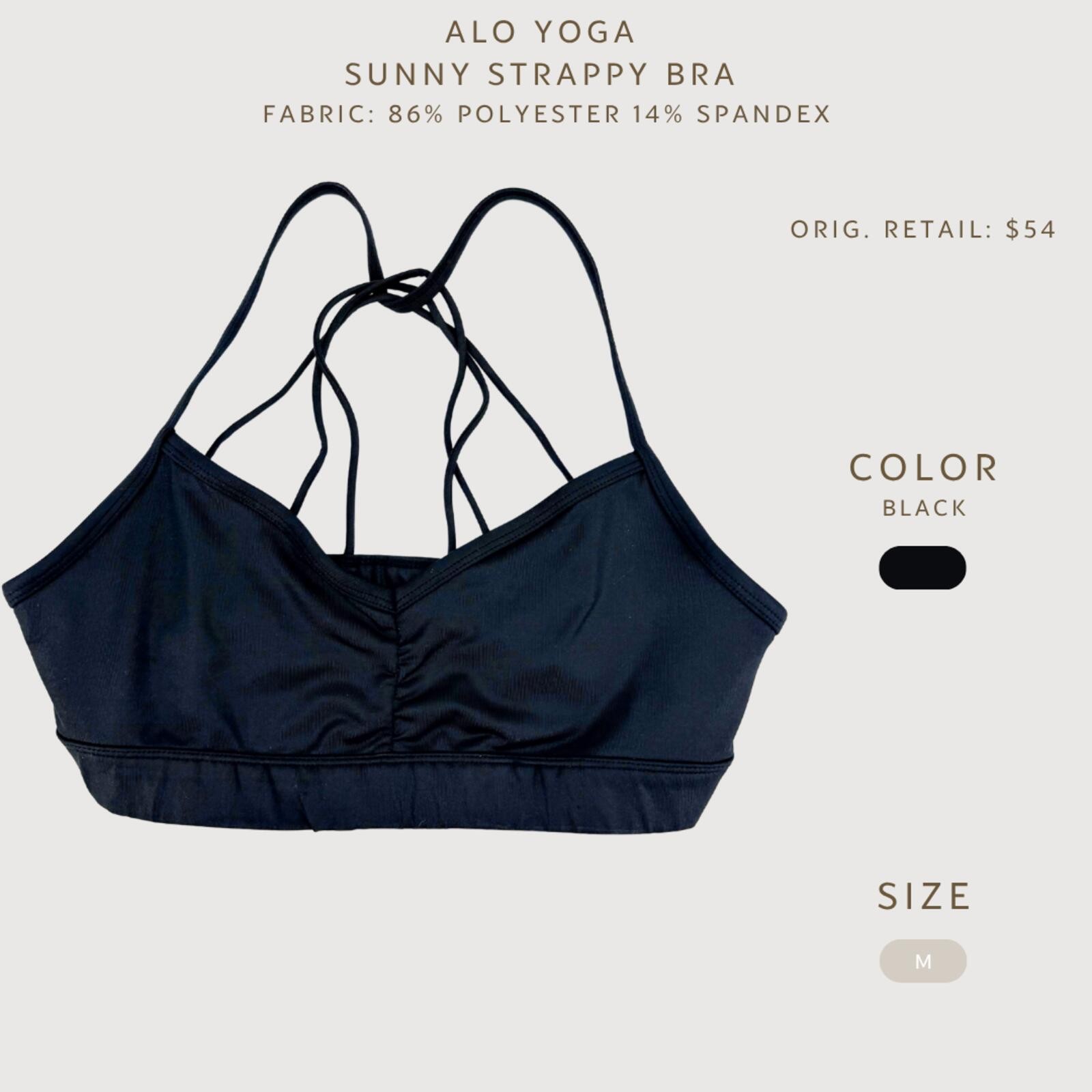 Alo Yoga Sunny Strappy Sports Bra M