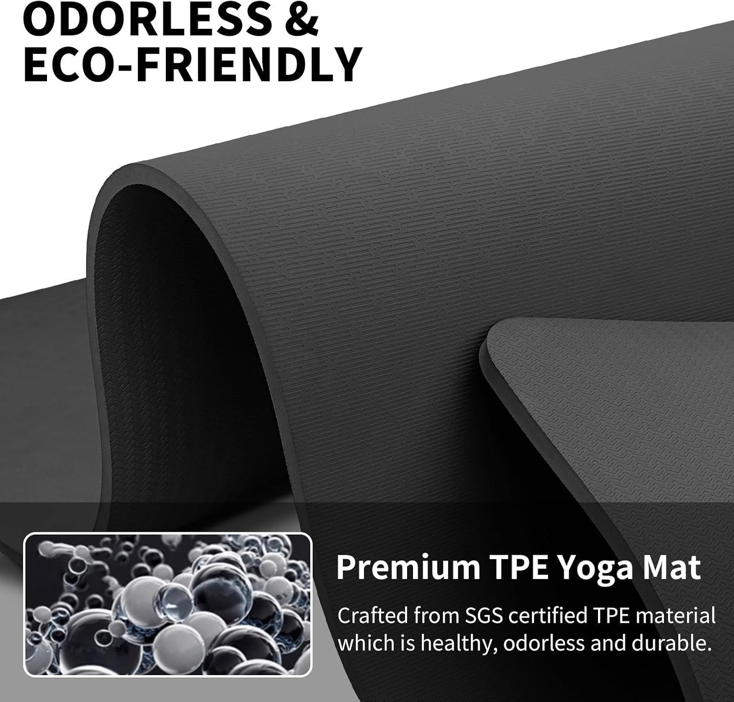 Extra Long TPE Yoga Mat 79&Prime; x 40&Prime; x 1/2&Prime; Thick Non-slip Exercise Mat Home Gym