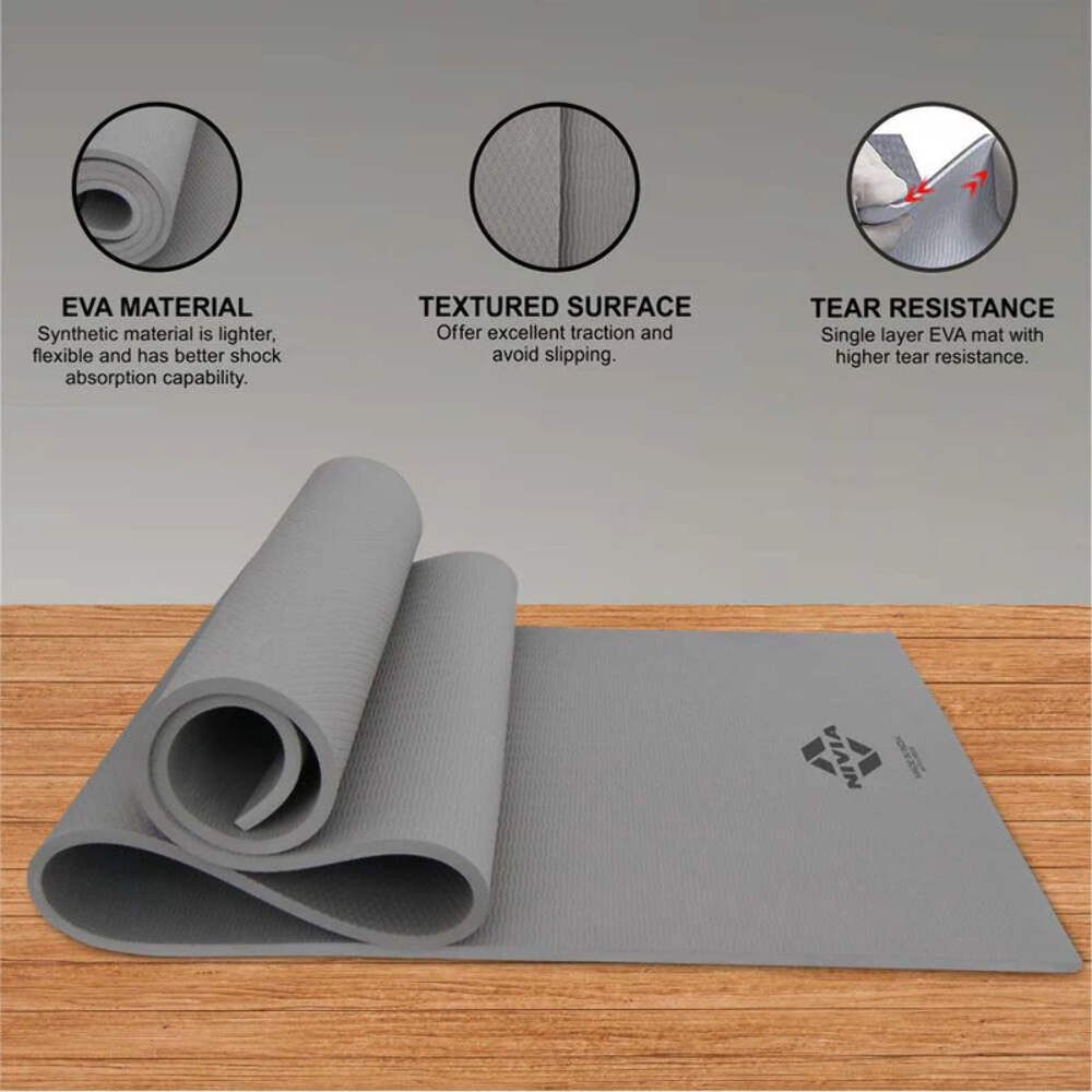 NIVIA Anti Slip Yoga Mat Non-Slip Fitness Exercise Mat with Strap