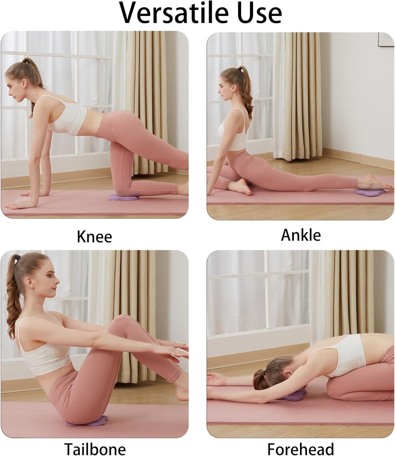 2 Yoga Blocks Supportive Accessories including 2 Knee Pads, 2 With Strap To P…