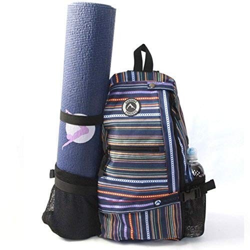 AURORAE Yoga Mat/Gym/Picklleball Cross-body Travel Sling Small, Purple Stripe