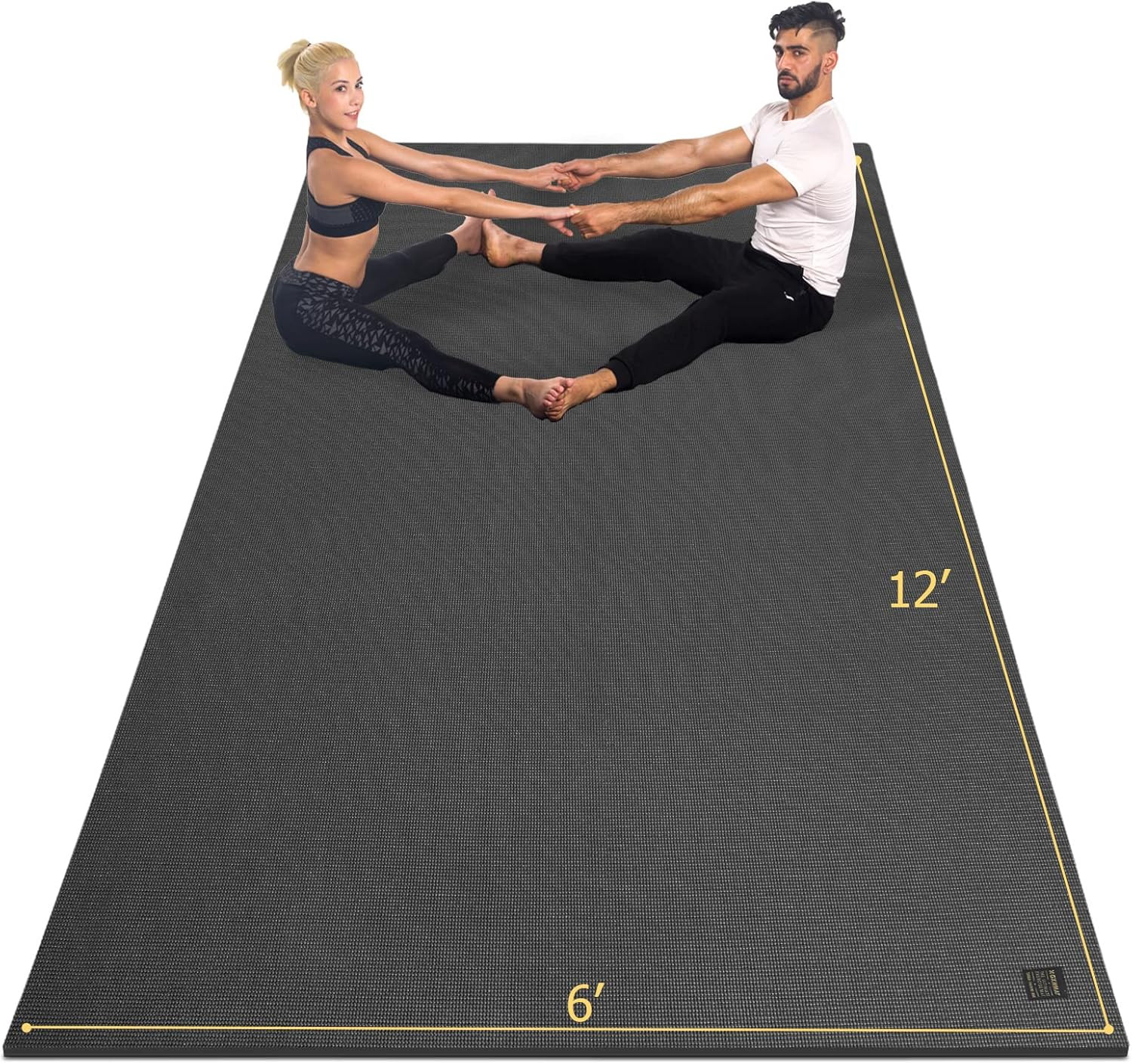 Extra Thick Non-Slip Yoga Mat for Home Gym – 12&rsquo;X6&rsquo;/10&rsquo;X6&rsquo;/6&rsquo;X8&prime; Sizes Available