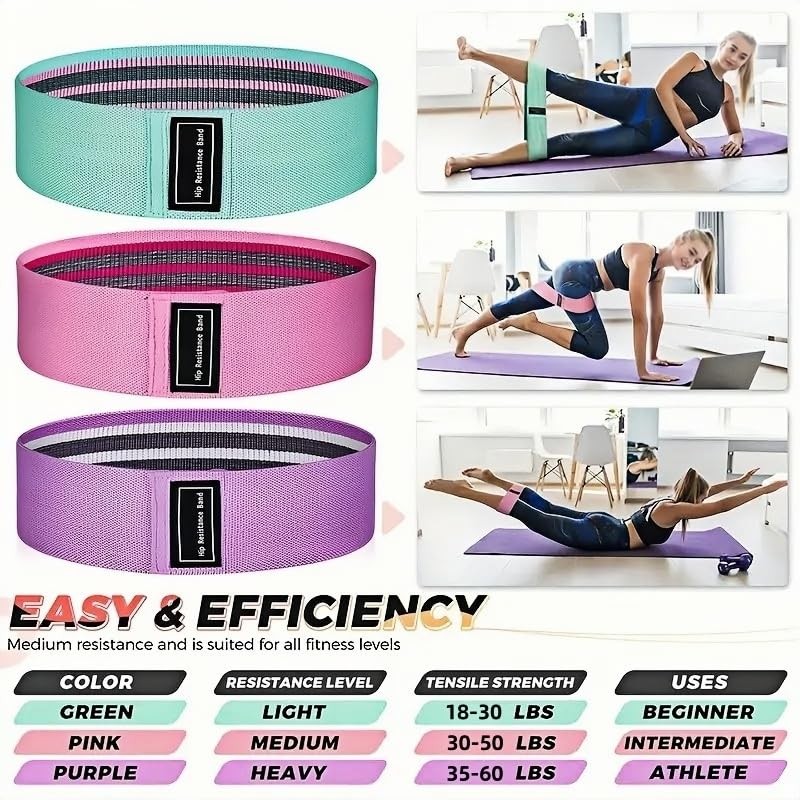 LENGAMPLAY Pilates Ring Set with Resistance Bands– Anti-Slip Magic Pink