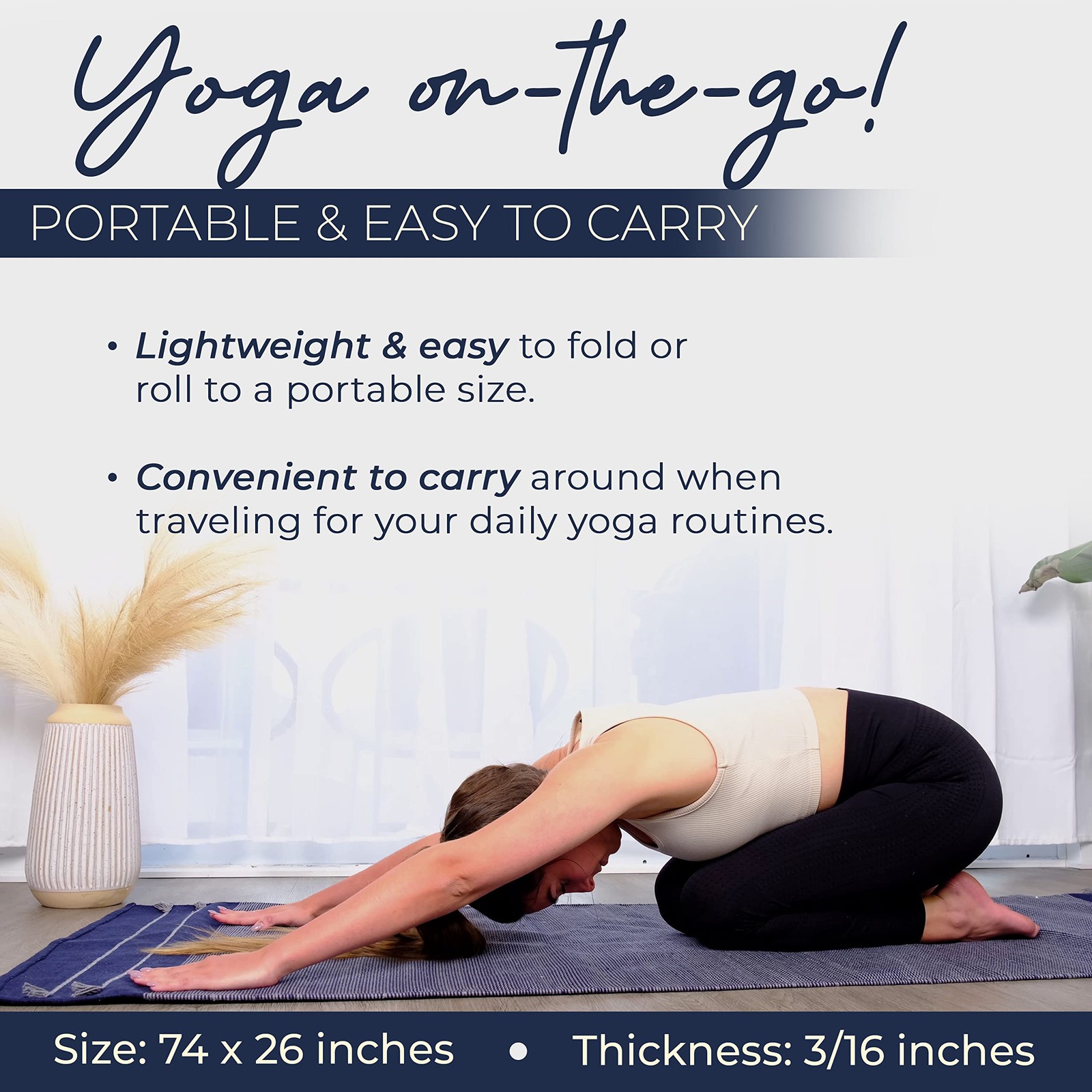 Handmade Organic Yoga Mat made with 100% Organic Cotton Yoga Mat – Natural Yo…