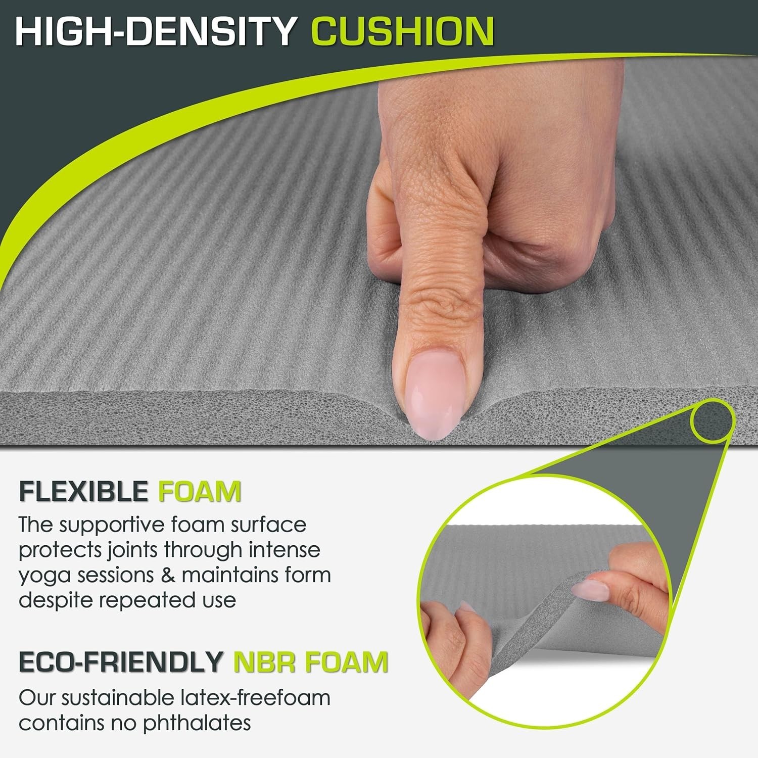 Extra Thick Yoga Knee Pad & Elbow Cushion 15mm for Comfort in Workouts