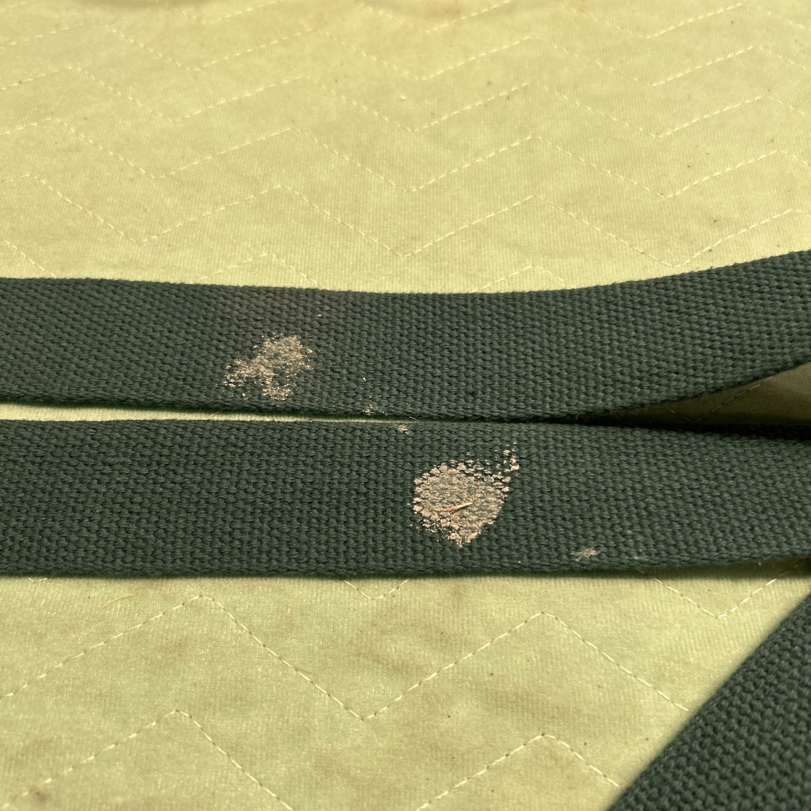 Hugger Mugger 10’ Yoga Strap Teal Green Cinch Cotton Twill Plastic Belt GUC