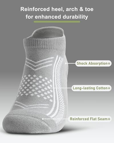 Pilates Grip Socks – Cushioned Slipper Non-Slip Grippy for Women Large 2 Grey