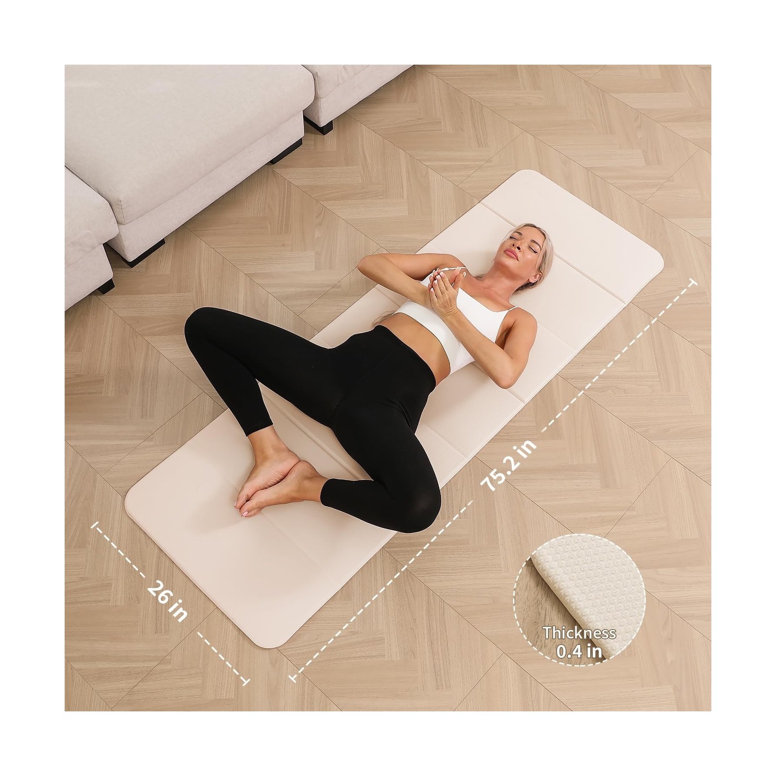 PAIDU Foldable Yoga Mat – 10mm Extra Thick, 75&Prime;26&Prime; Non-Slip Exercis… Fast Ship
