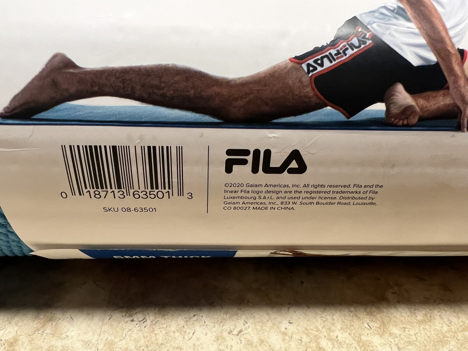 Fila Retro Yoga Mat With Carrying Strap Gray 5mm