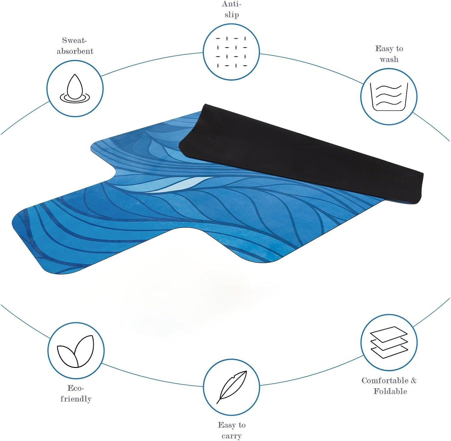 Lightweight Foldable Non-Slip Pilates Reformer Mat for Gym Fitness, Blue