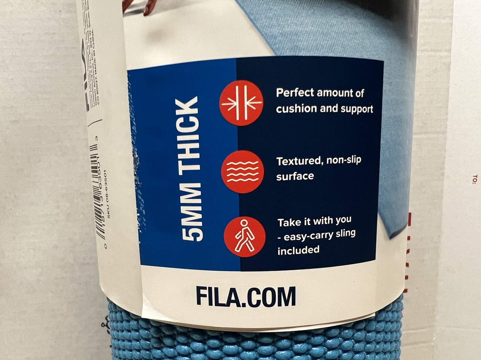 Fila Retro Yoga Mat With Carrying Strap Gray 5mm