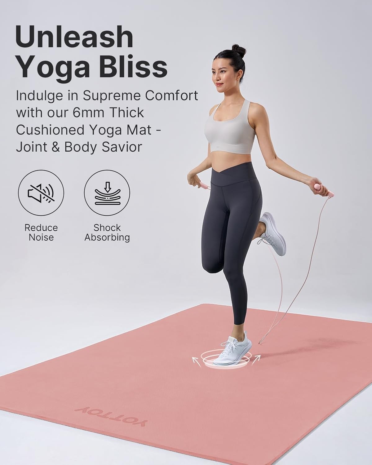 Large Yoga Mat (75 * 52 * 1/2Inch),Extra Wide TPE Exercise Mat,Non-Slip Workout