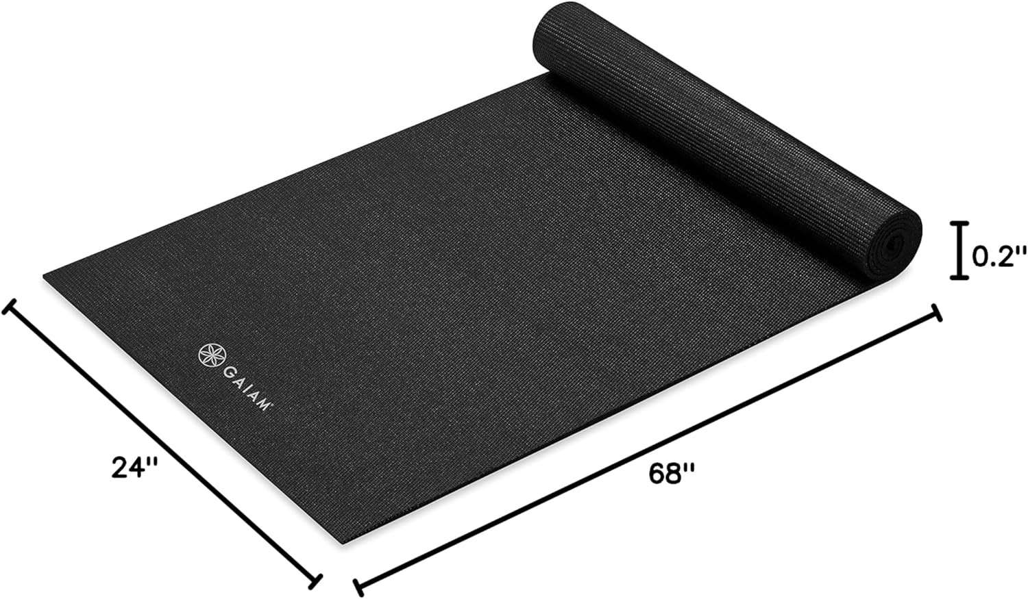 Gaiam Yoga Mat – Premium Solid Thick Non Slip Exercise & Fitness Mat for All Typ
