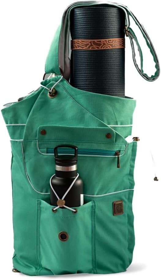 Yoga Mat Bag for Women & Men | Large Canvas Yoga Bag and Carrier Fits All Your S