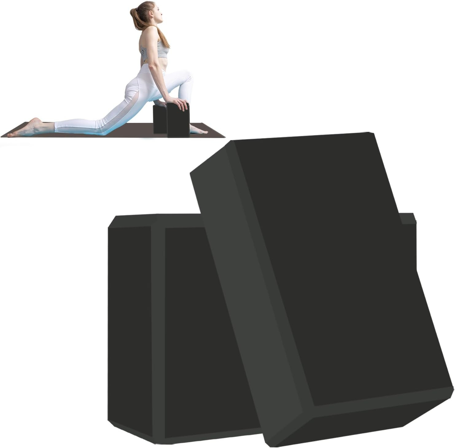 Yoga Block – Unsupported Latex Eva Foam – Soft Non Slip Surface with Bevel for Y