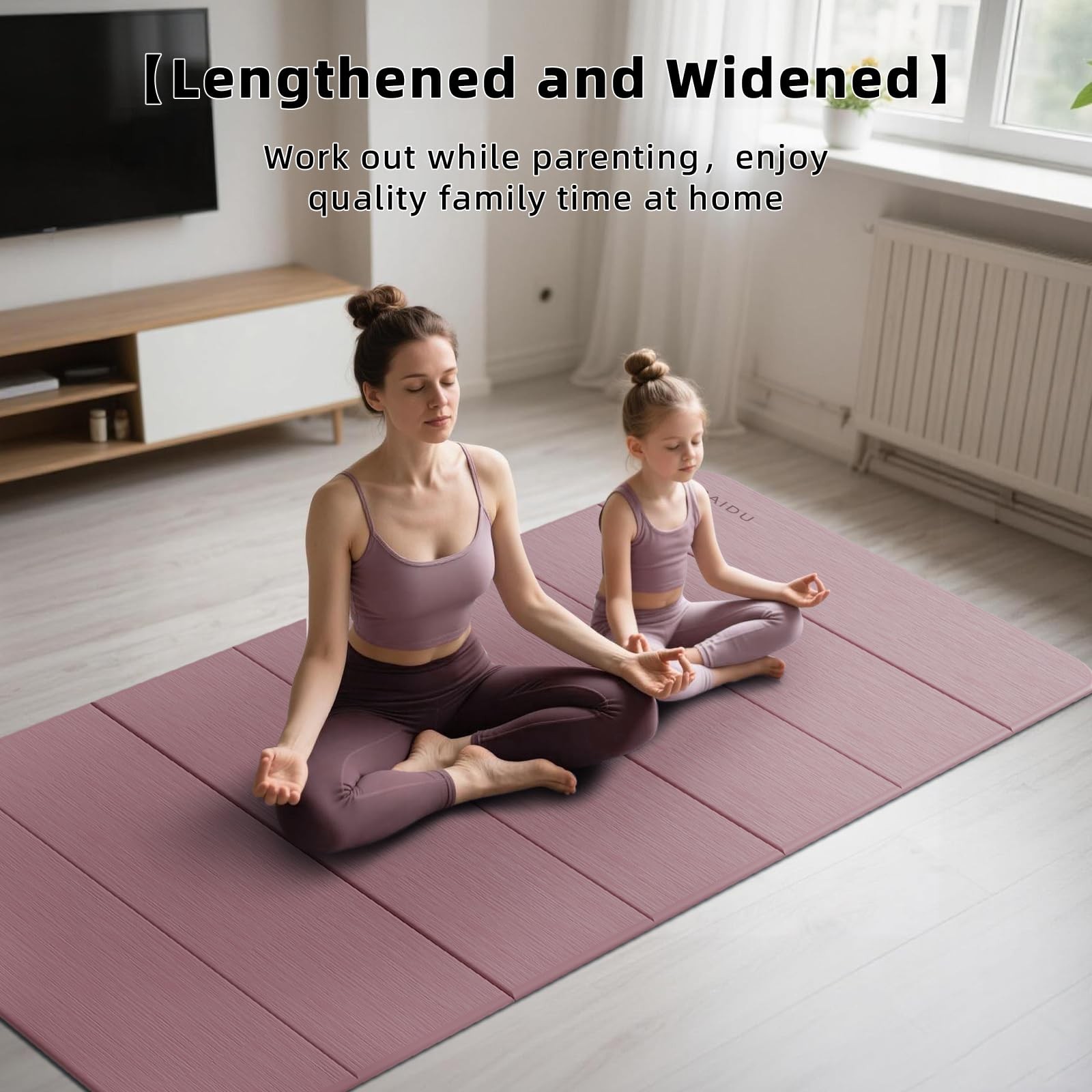 Foldable Yoga Mat thick- 2/5&Prime; (10MM) TPE Non-Slip Design, Quick Fold，Easy Sto…