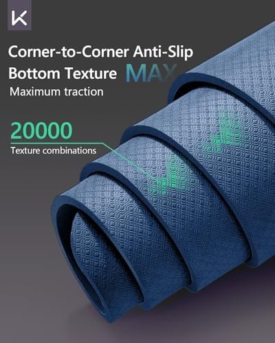 Extra Wide Yoga Mat 79×39 Inches 7mm Thick TPE Non Slip Large Exercise Mat for