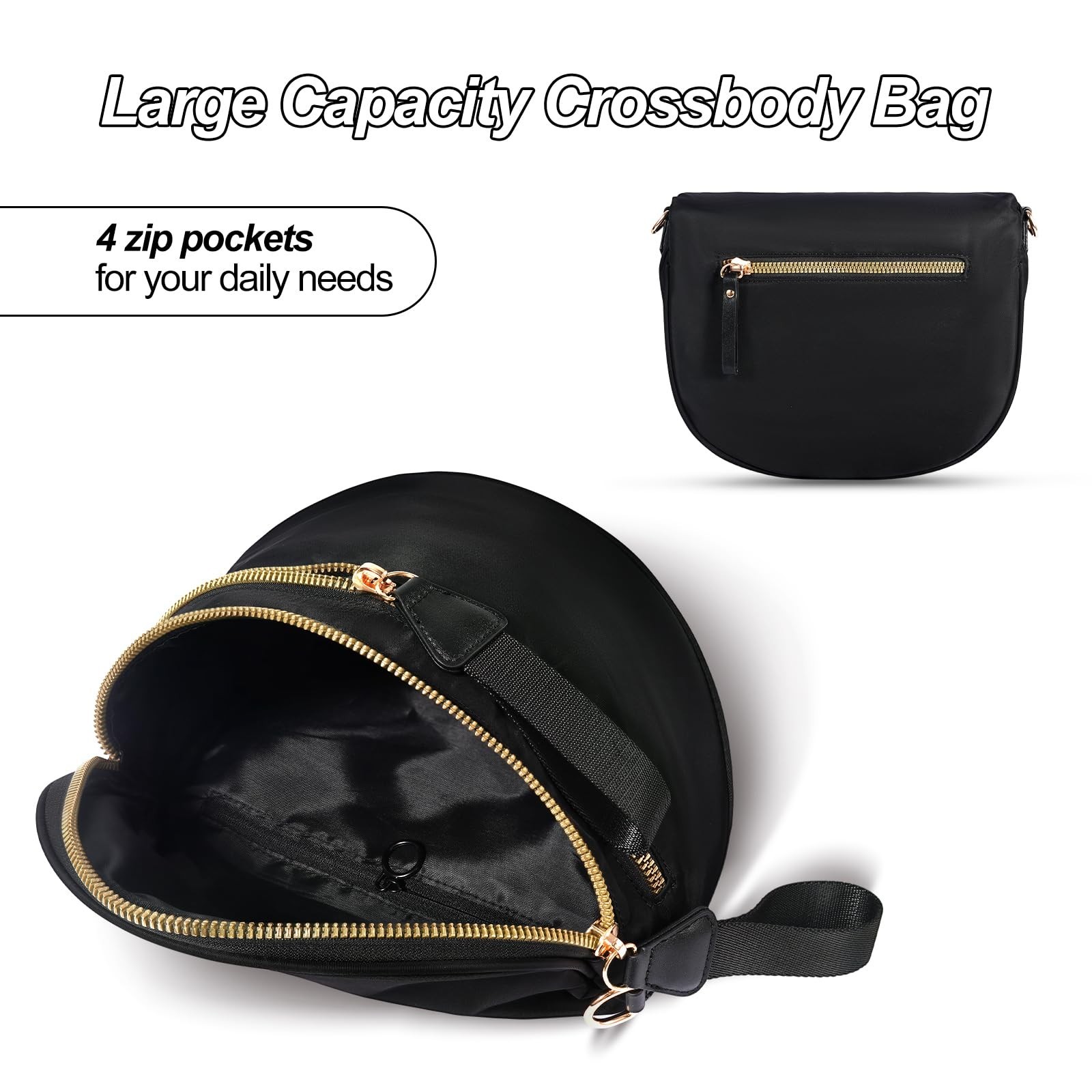 Checkered Crossbody Bag,Nylon Bum Bags for Women Crossbody,Spacious Sling Bag…