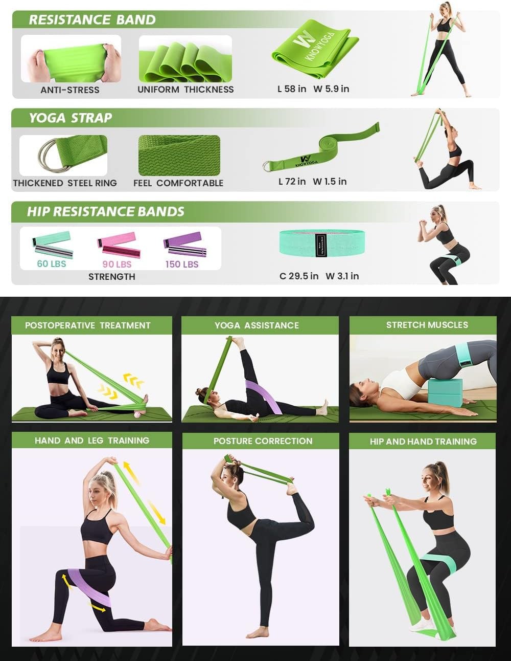 Yoga Starter Kit 12 in 1 – Yoga Set Include Yoga Mat, Foam Roller, 4 Resistance