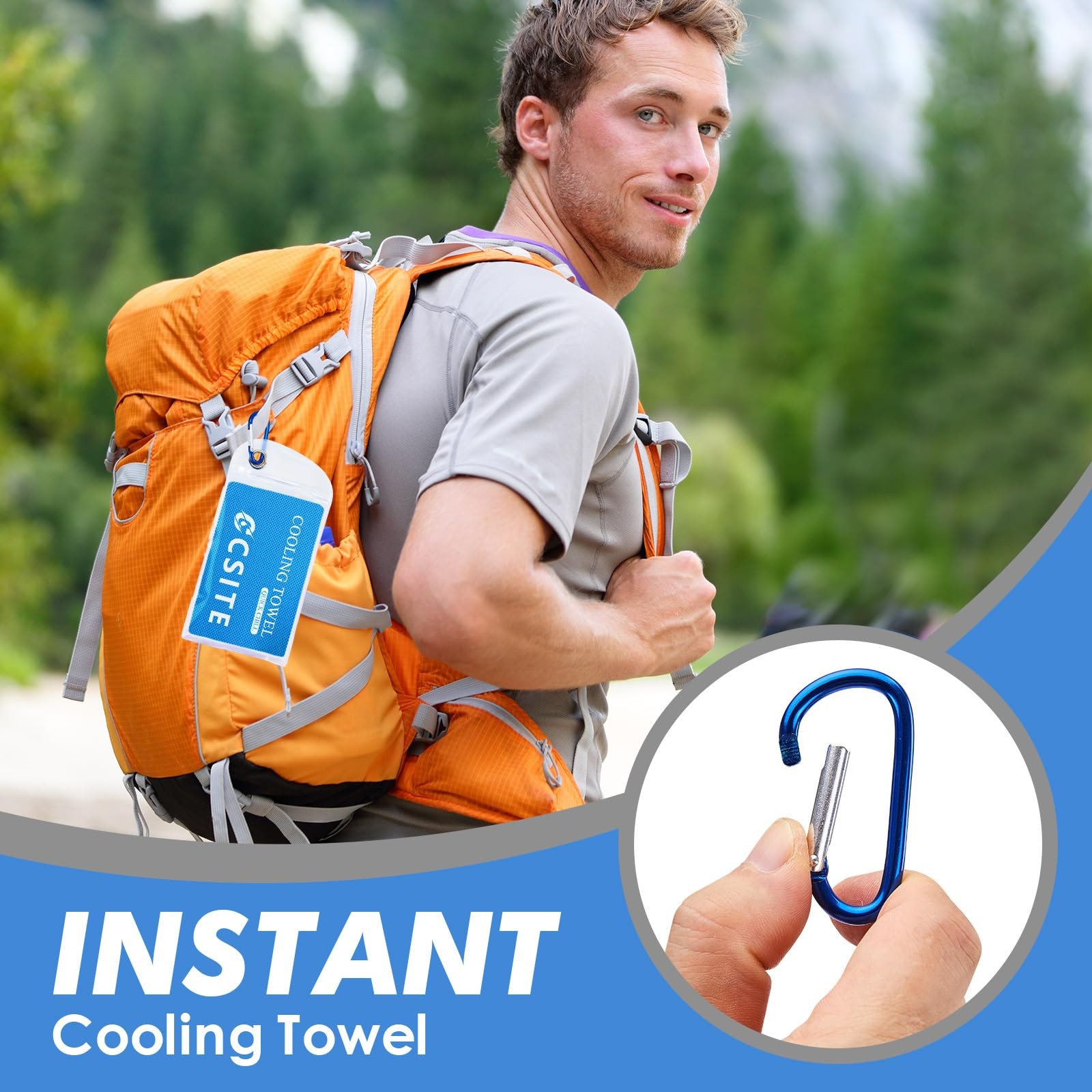 Cooling Towels for Neck and Face – 6 Pack 47×12 Inch Ice Cold Microfiber Towels,