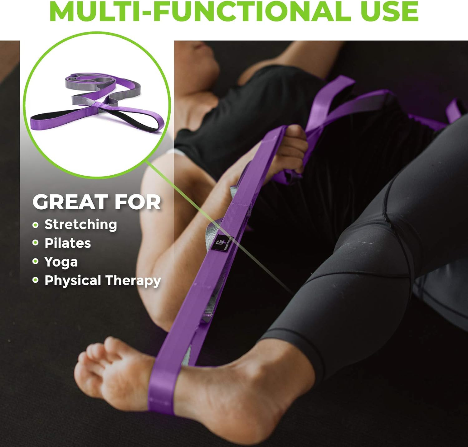 Stretching Strap for Physical Therapy, 12 Multi-Loop Stretch