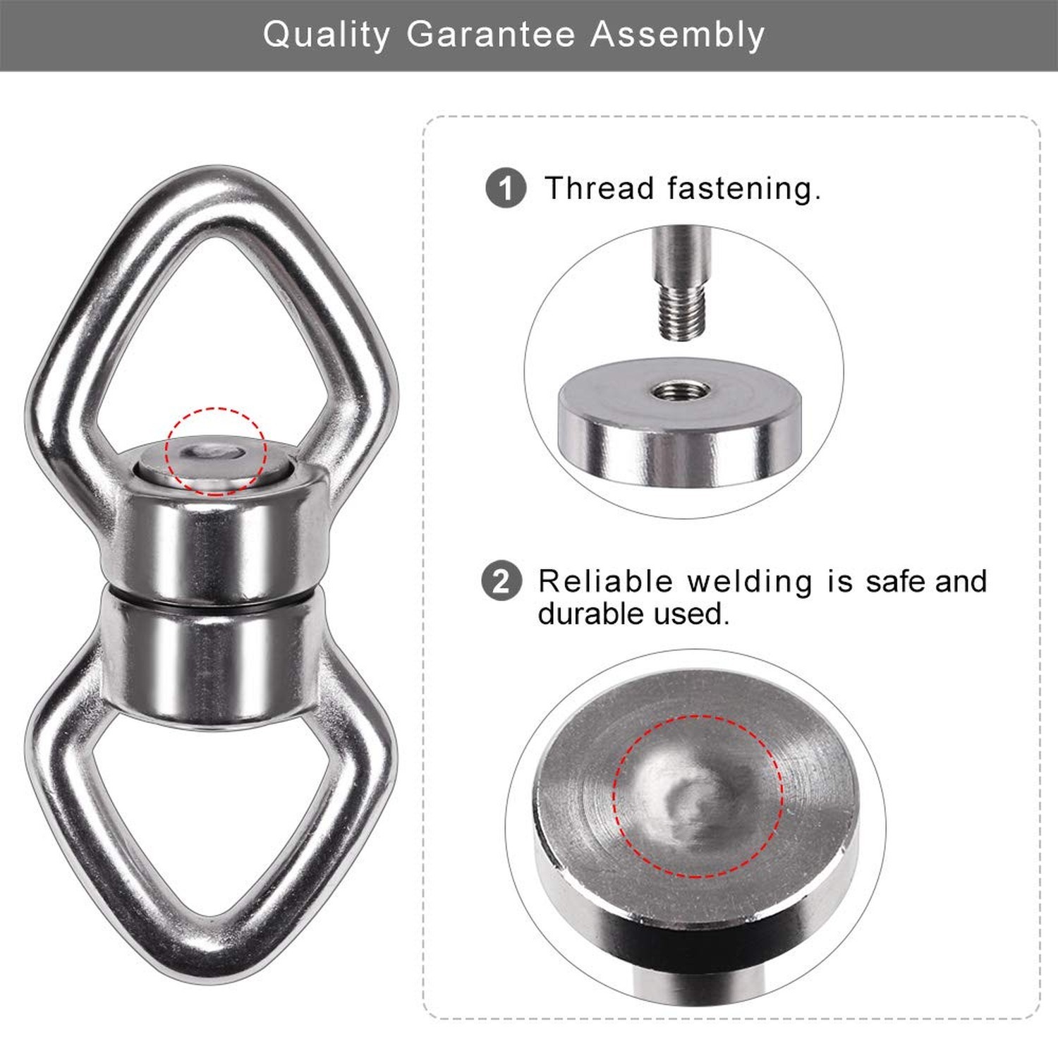 BeneLabel Swing Swivel with 2 Carabiners, 770LB Capacity, Safest Rotational D…