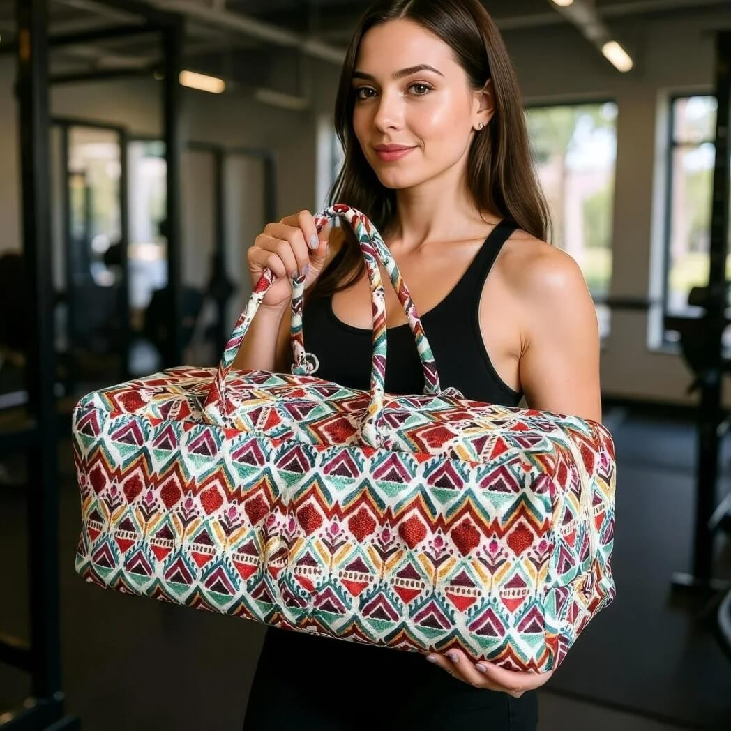Patterned Yoga Bag with Storage Compartment, 27 x 8 in, Multi-colored