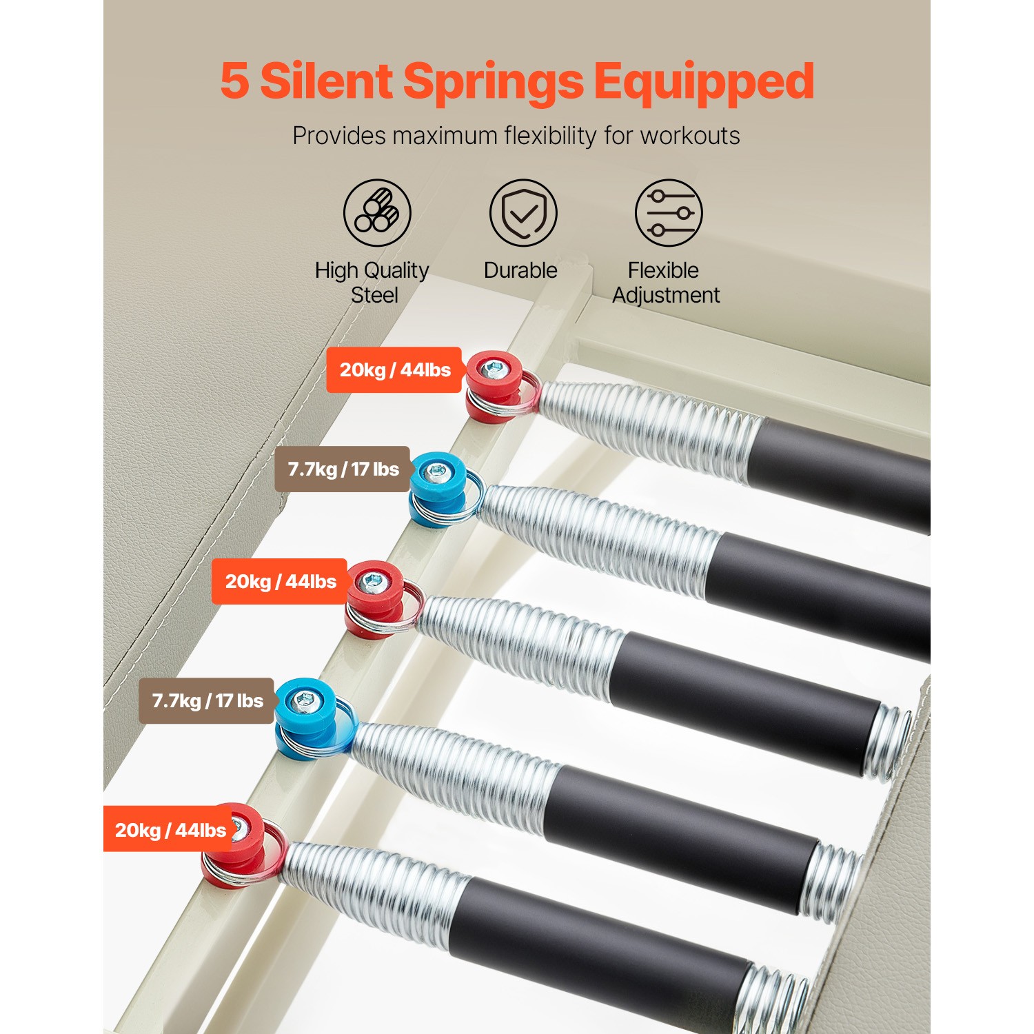 Uimoso Foldable Pilates Reformer for Home Workouts with Adjustable Resistance