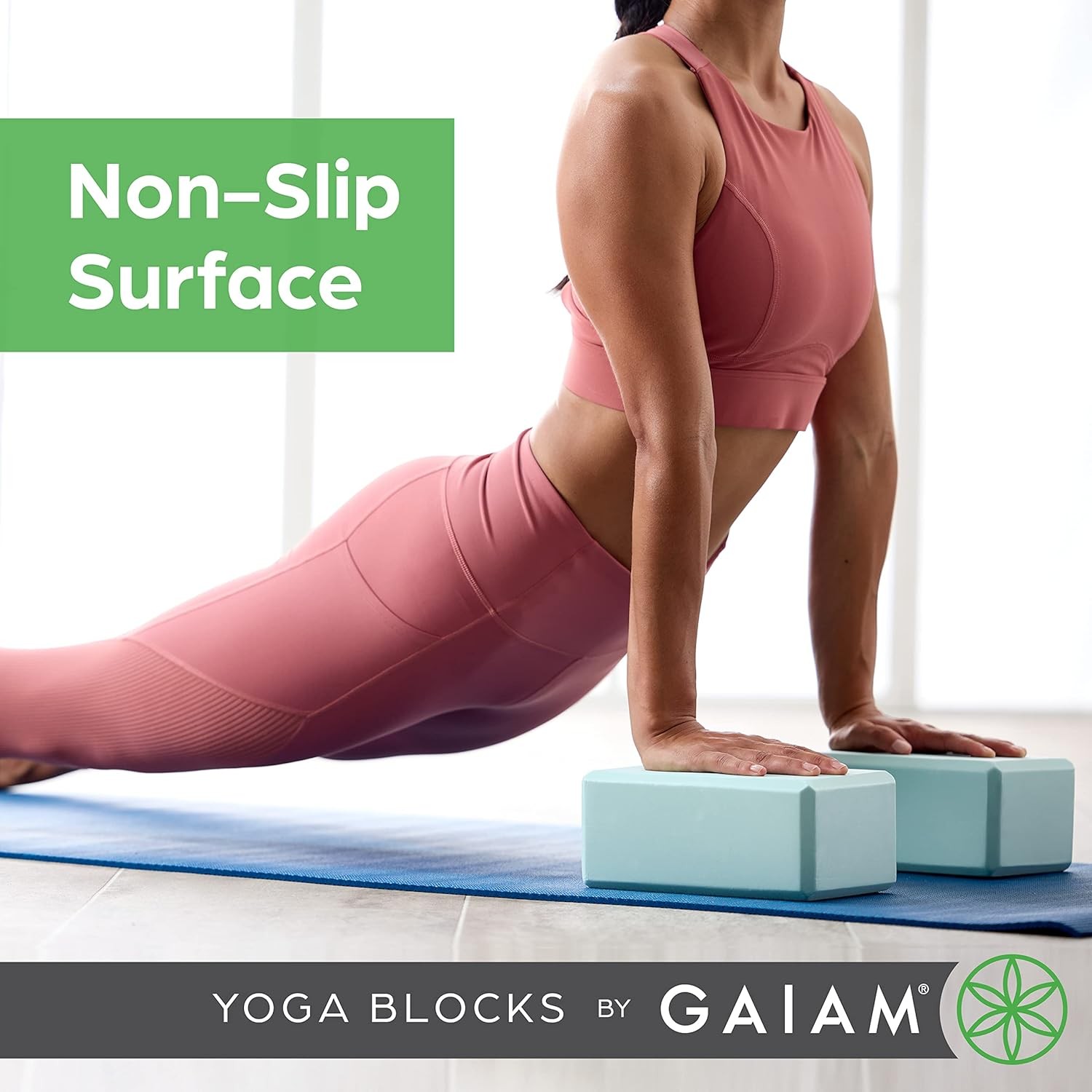 Gaiam Yoga Block EVA Foam Non-Slip Beveled Edges for Yoga Pilates Meditation