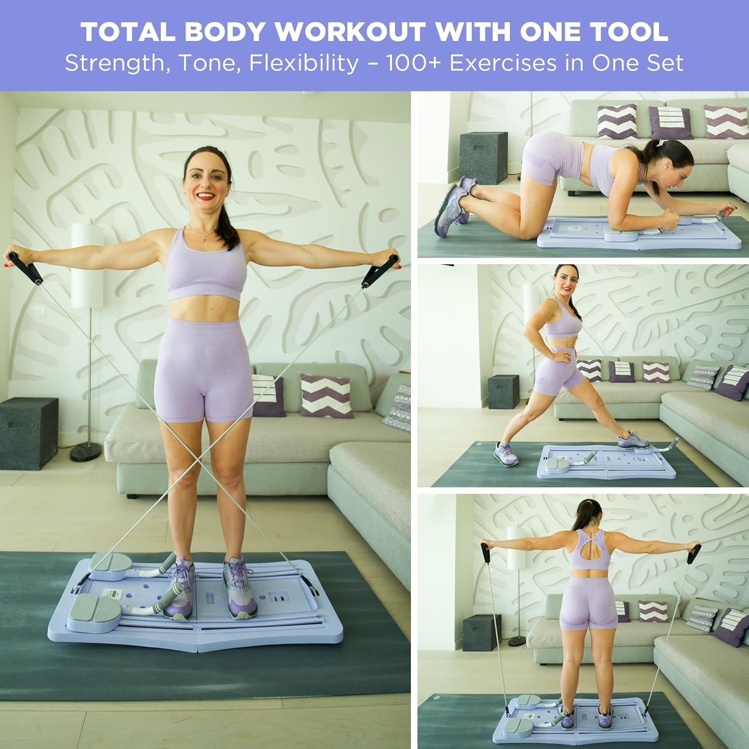 Pilates Board-Pilates Reformer Set With Timer, Ab Sculpting Handles,Home Workout