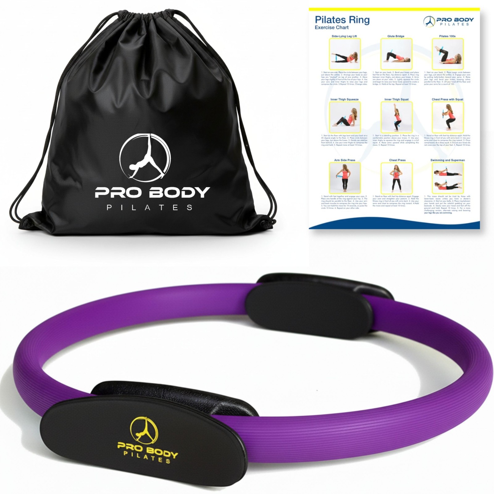 ProBody Pilates Fitness Circle – 14 Inch Ring for Yoga and Purple