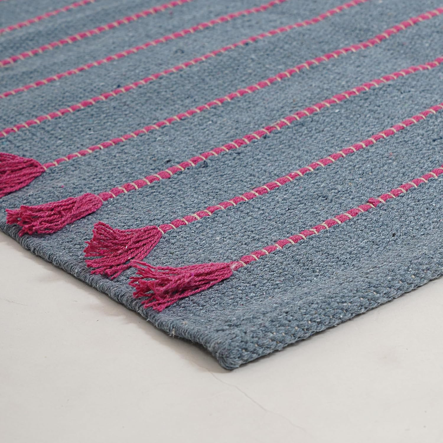 24X72 Inches Hand Weaved Yoga Mat 100% Organic Cotton Natural Yoga Rug for Exerc