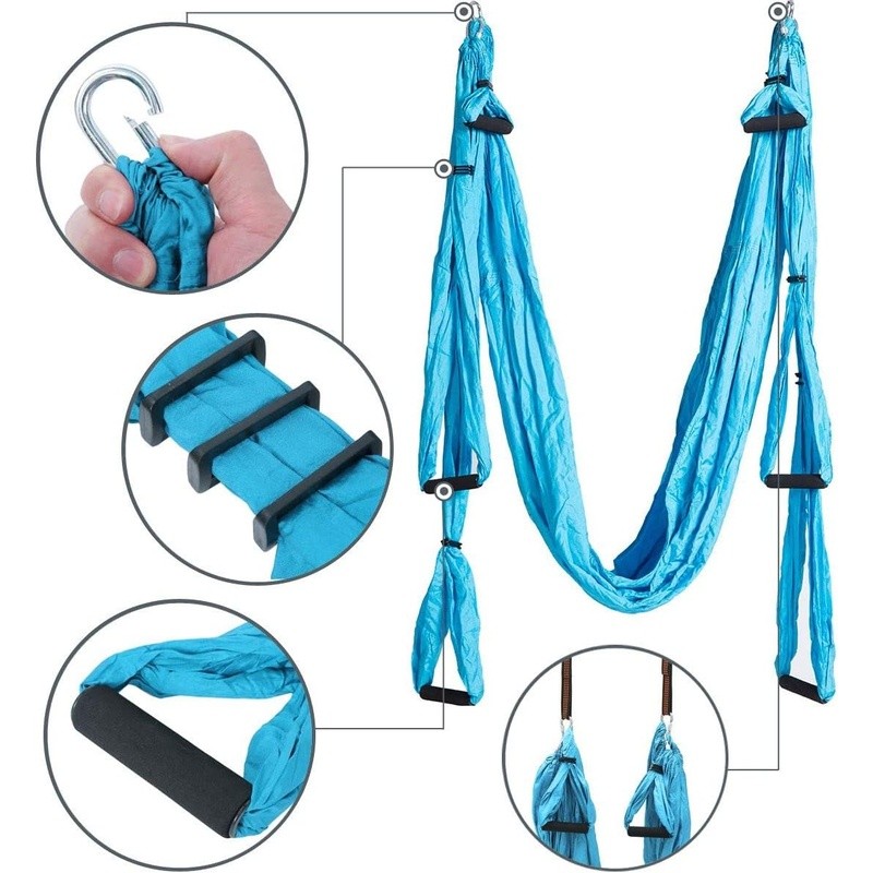 Aerial Yoga Swing Trapeze Inversion Therapy Multi Loop Hanging Strap Fitness New