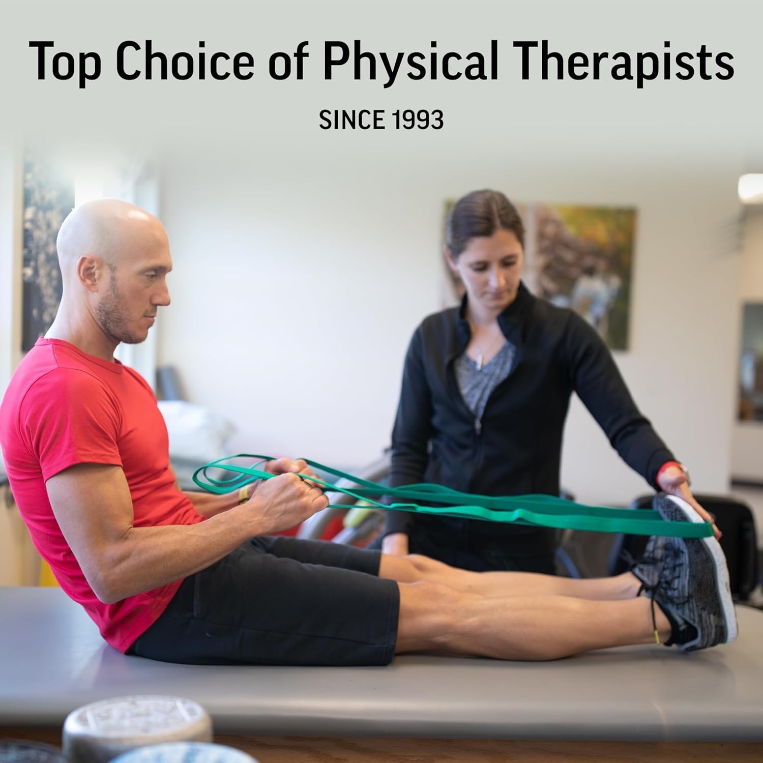 Non-Elastic Green Stretch Out Strap for Optimal Flexibility – 10 Loops Included