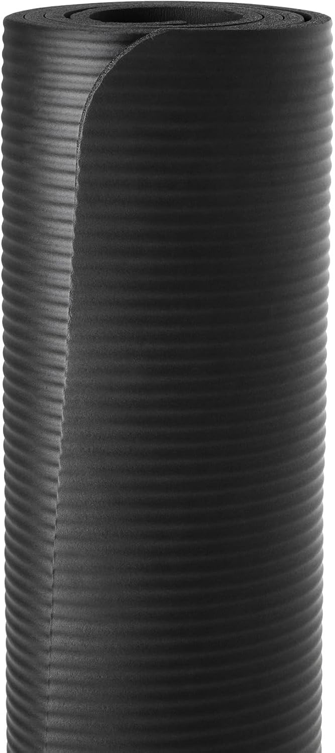 Amazon Basics 1/2 Inch Extra Thick Exercise Yoga Mat with Carrying Strap, Cushio