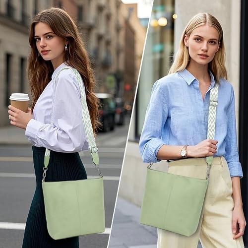 Crossbody Bags for Women Trendy Vegan Leather Purses and Hobo Light Green